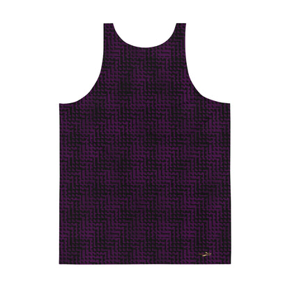 Unisex Tank Top Black & Purple Houndstooth-Gingham Mix