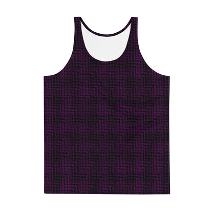 Unisex Tank Top Black & Purple Houndstooth-Gingham Mix