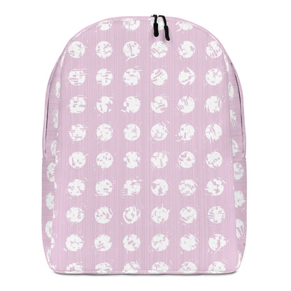 White Polka Dot Pink Minimalist Backpack