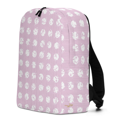 White Polka Dot Pink Minimalist Backpack