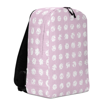 White Polka Dot Pink Minimalist Backpack