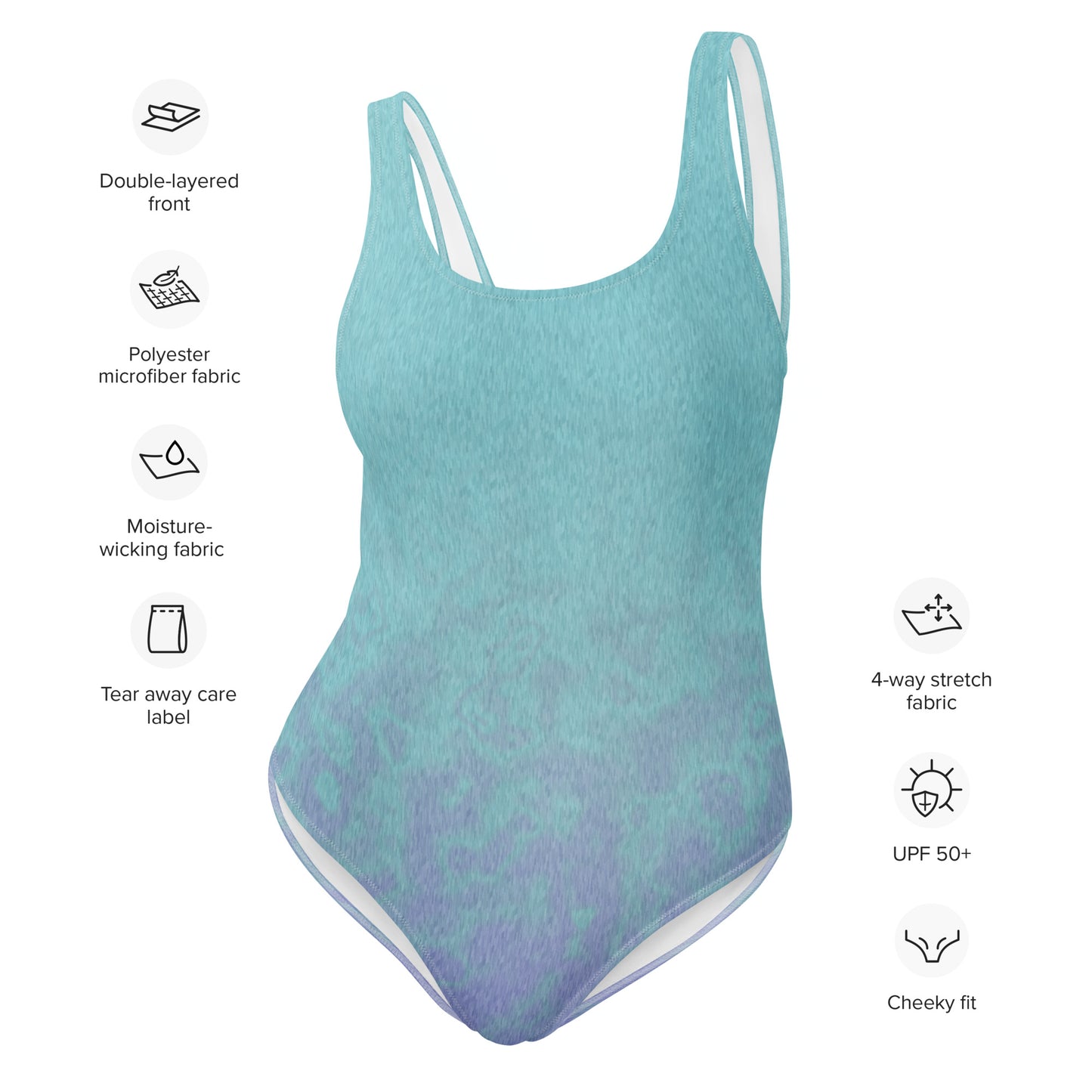 One-Piece Swimsuit Blue-Lavender Ombre