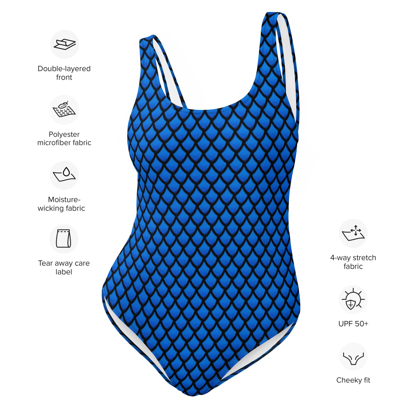 One-Piece Swimsuit Scale Print