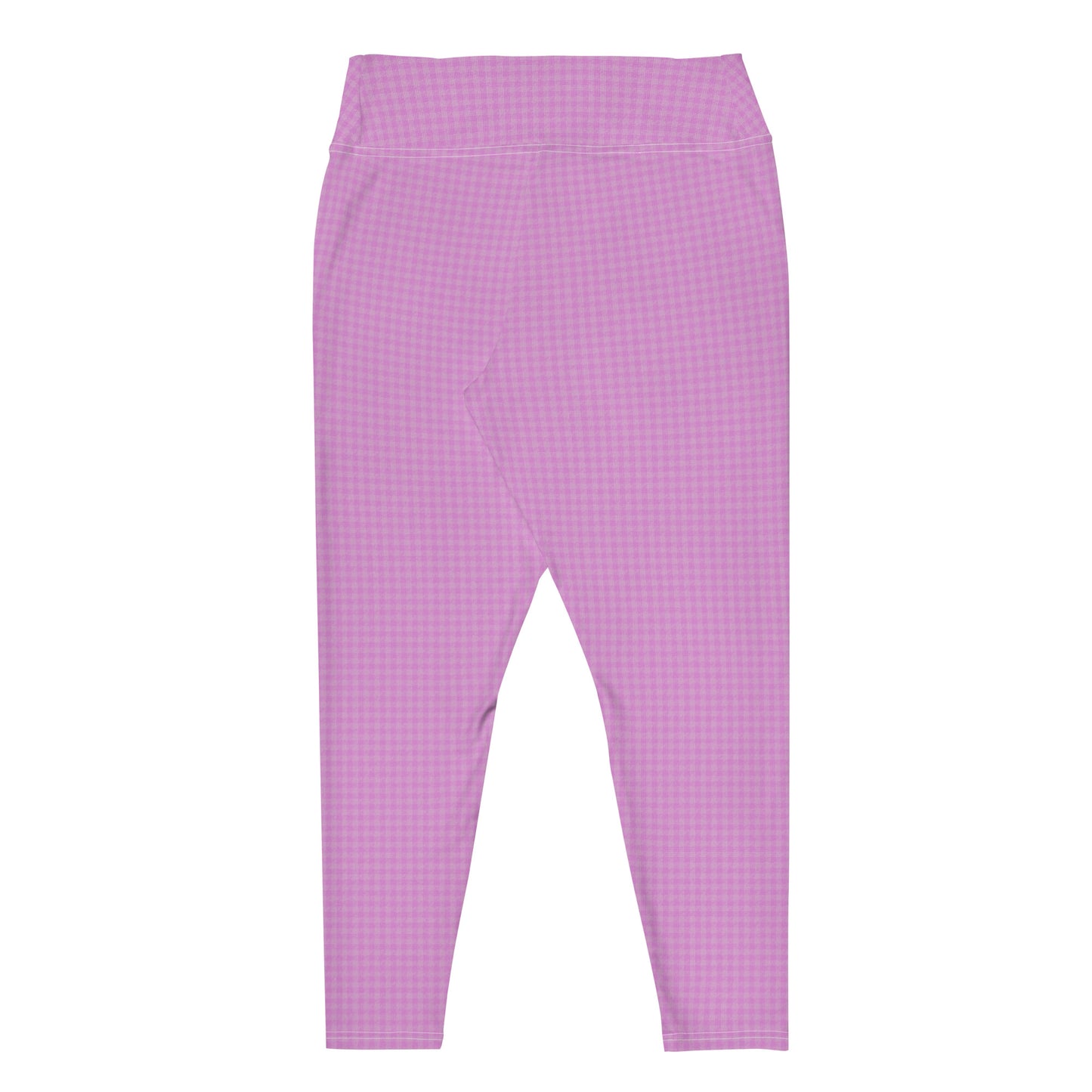 Women's Plus Size Leggings Pink Houndstooth-Gingham Mix