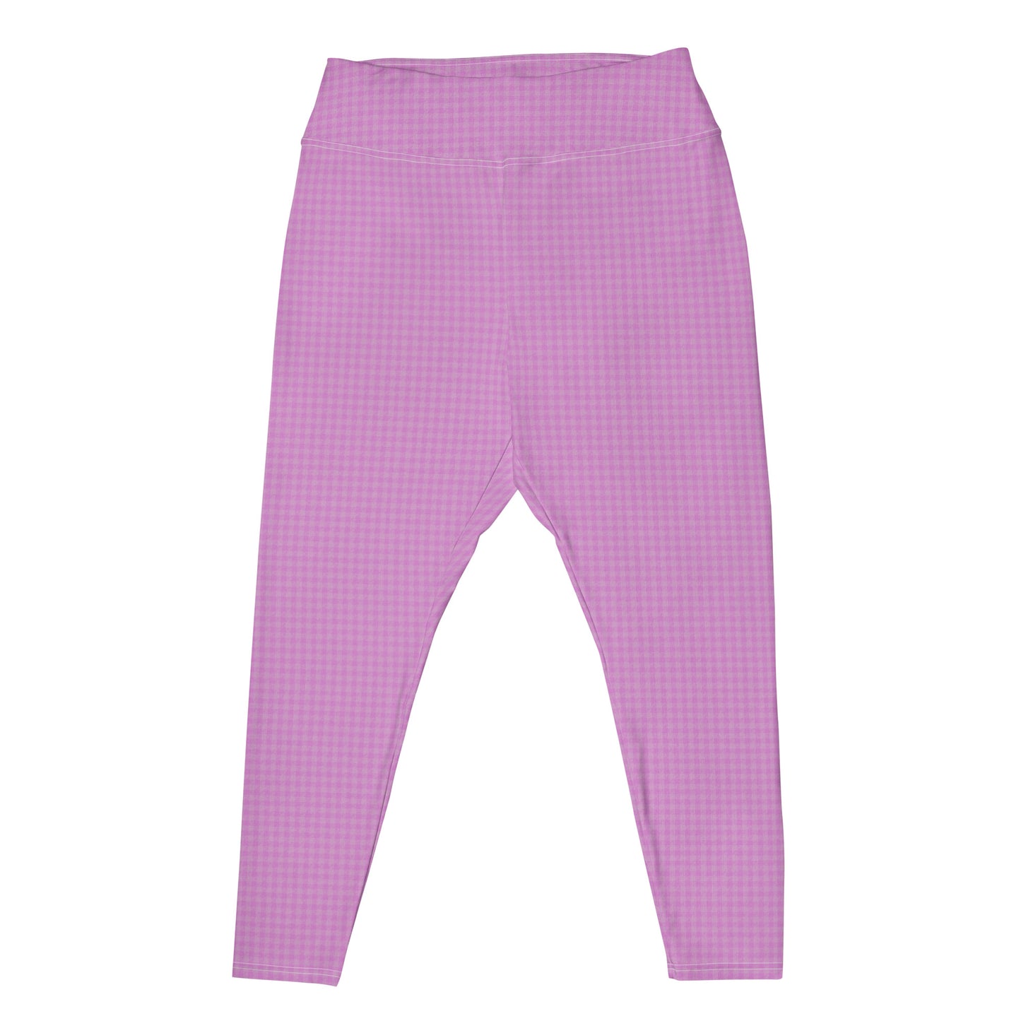 Women's Plus Size Leggings Pink Houndstooth-Gingham Mix