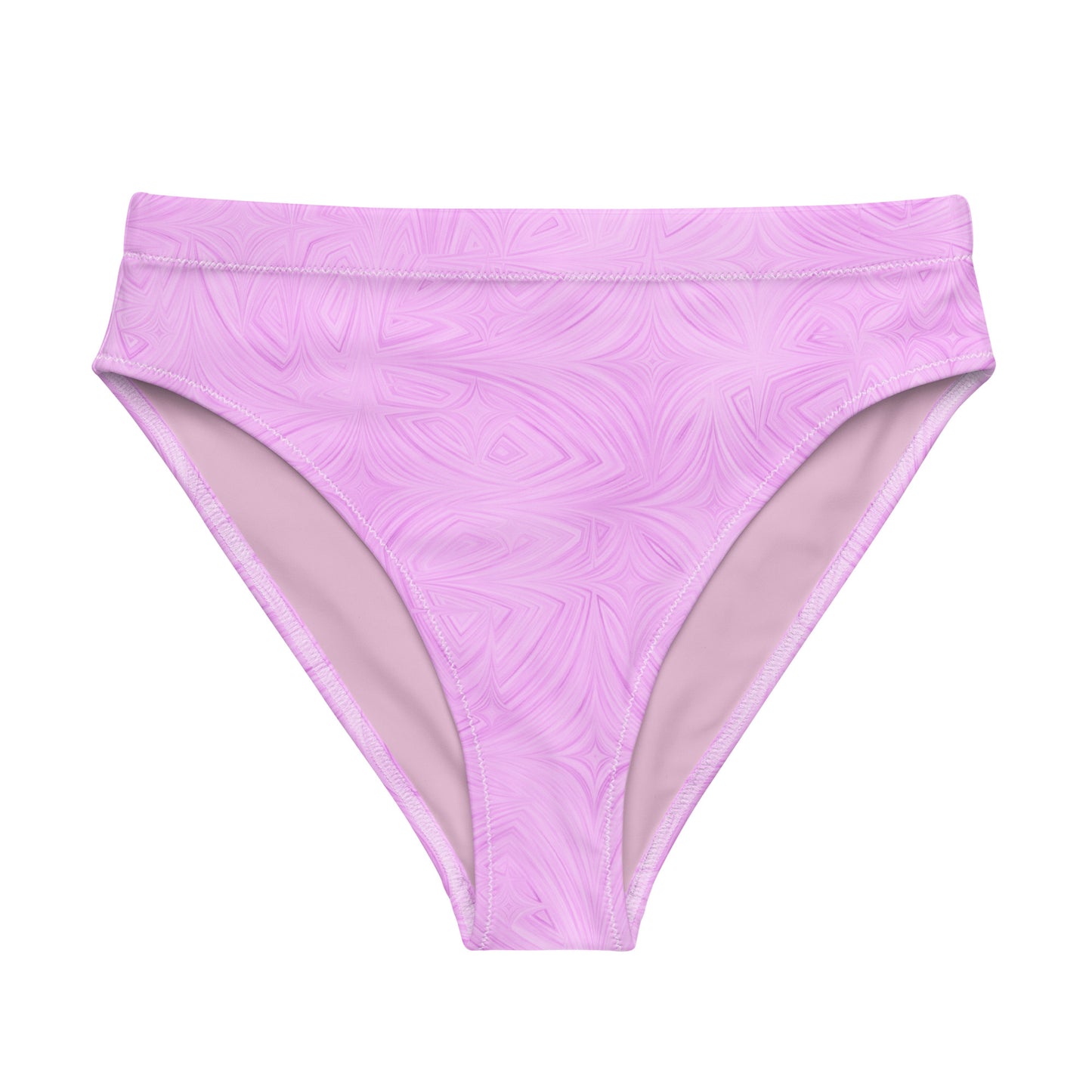 Recycled High-Waisted Bikini Bottom Pink Tie-Dye