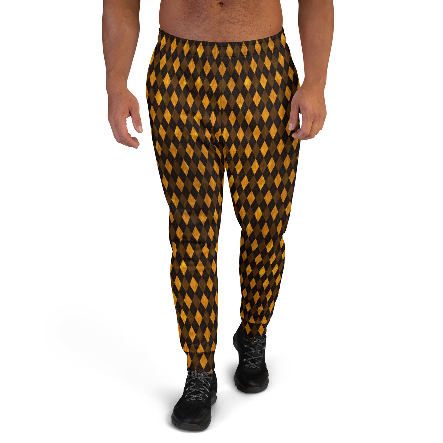 Men's Joggers Orange Argyle