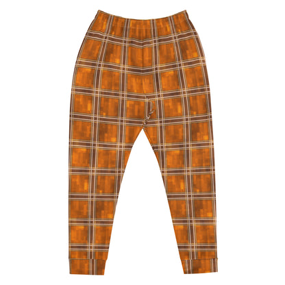 Men's Joggers Orange Plaid