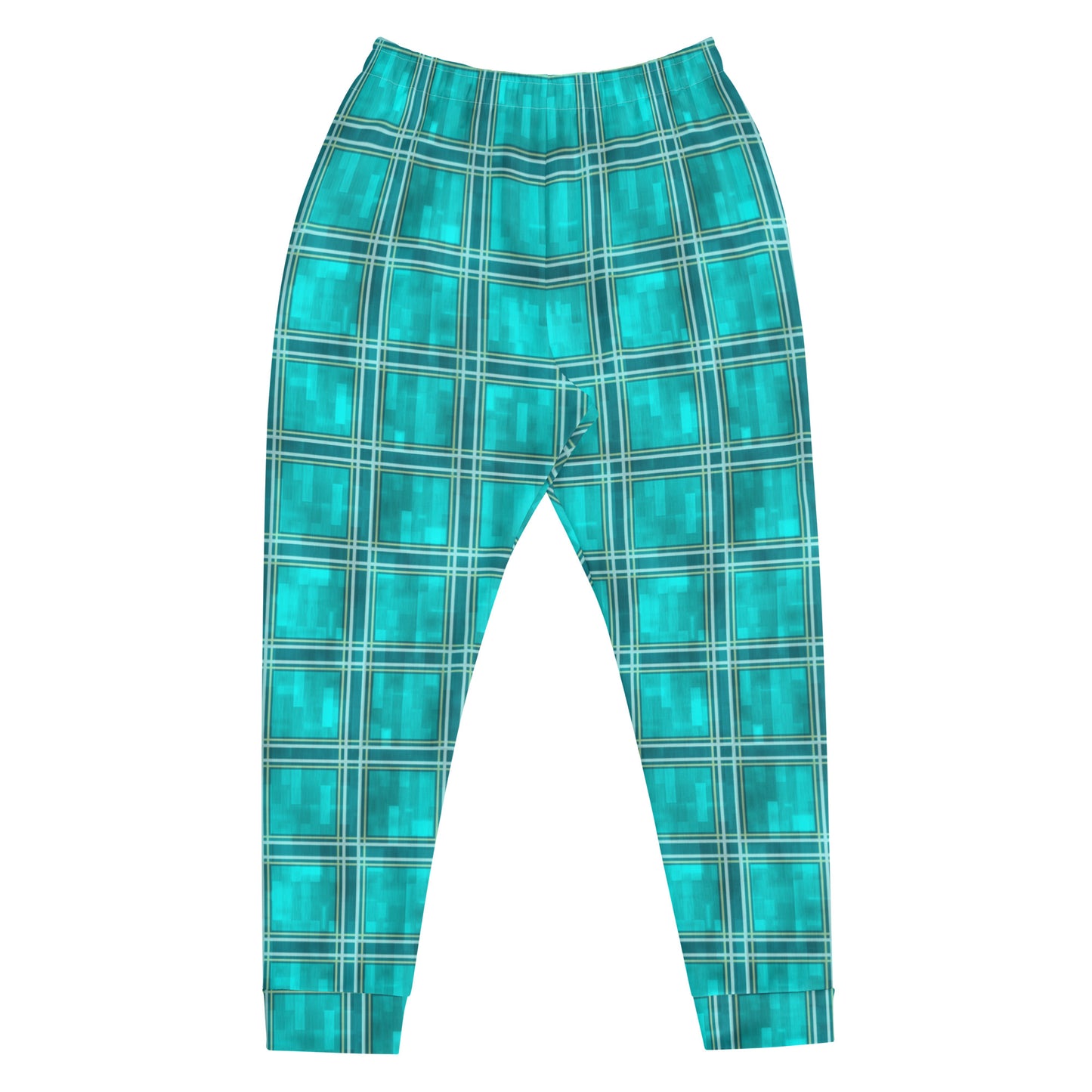 Men's Joggers Teal Plaid