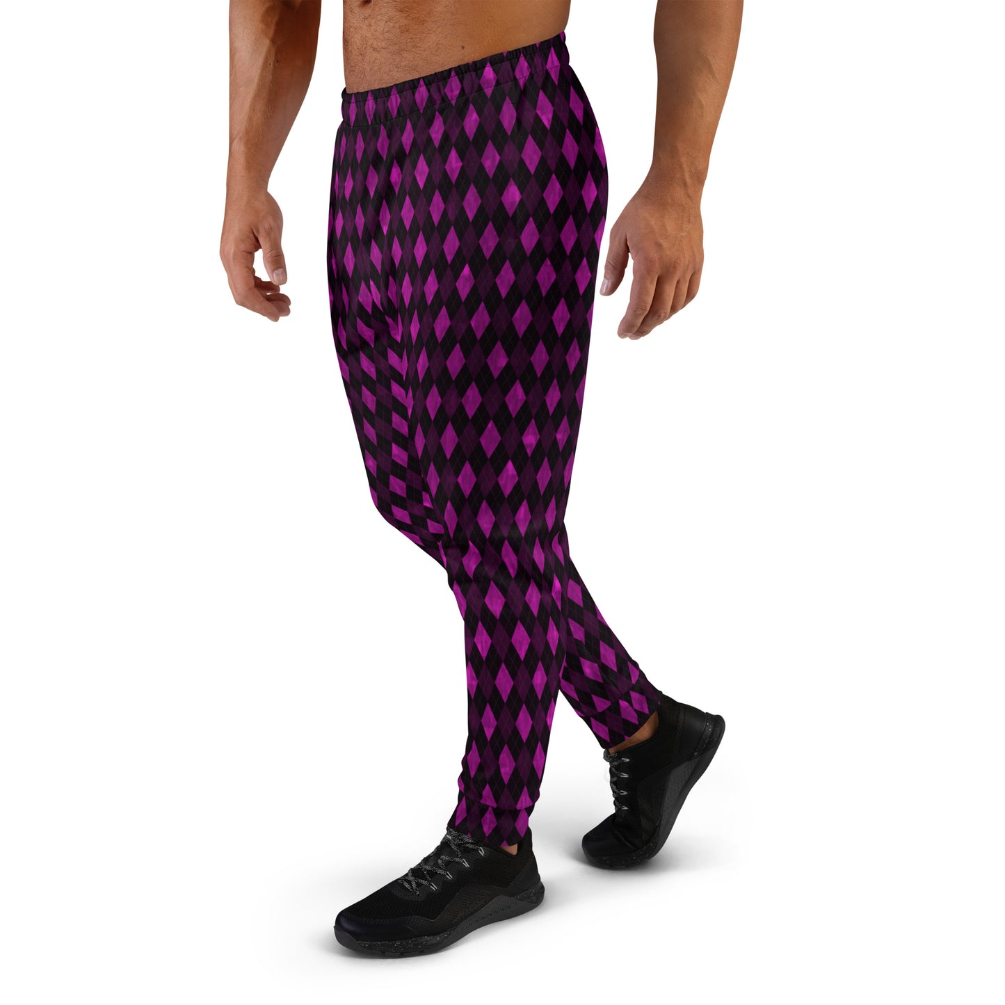 Men's Joggers Purple Argyle