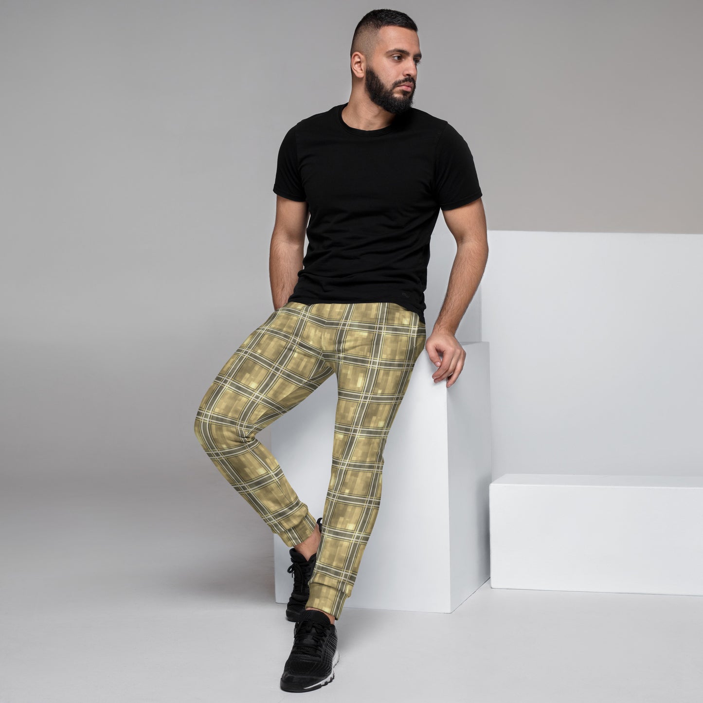 Men's Joggers Moonlit Yellow Plaid