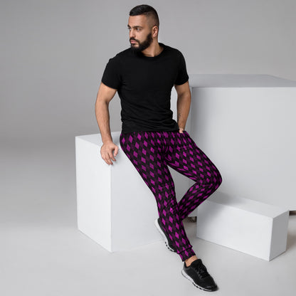 Men's Joggers Purple Argyle