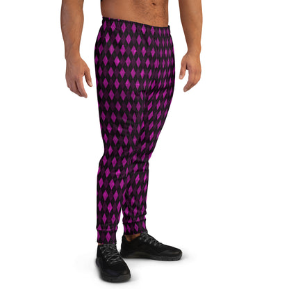 Men's Joggers Purple Argyle