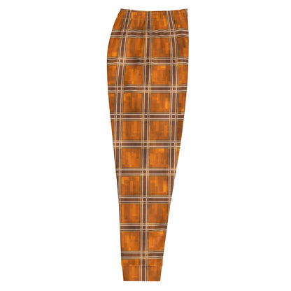 Men's Joggers Orange Plaid