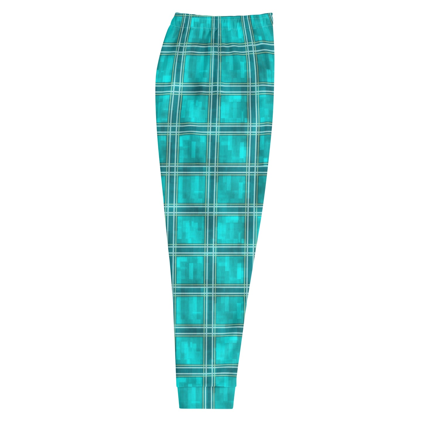 Men's Joggers Teal Plaid