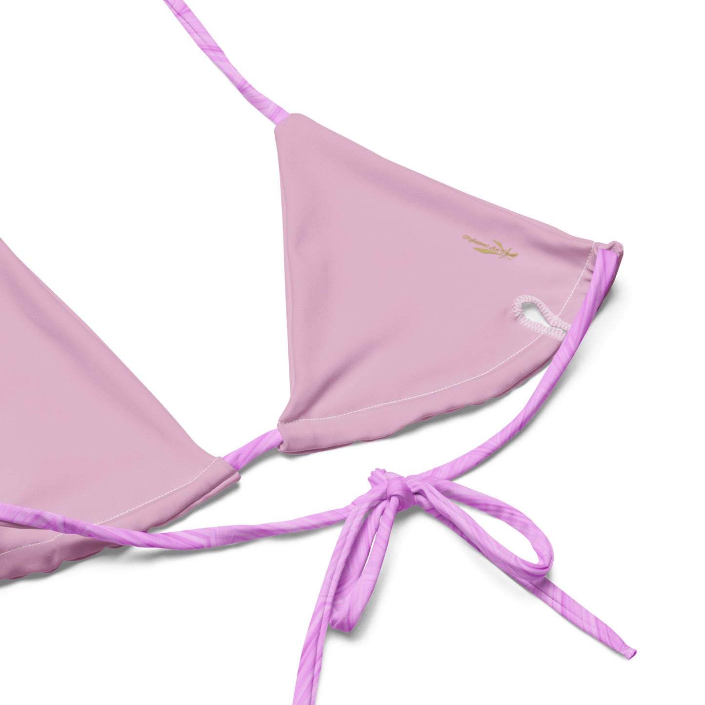 Recycled String Bikini Top Pink Tie-Dye