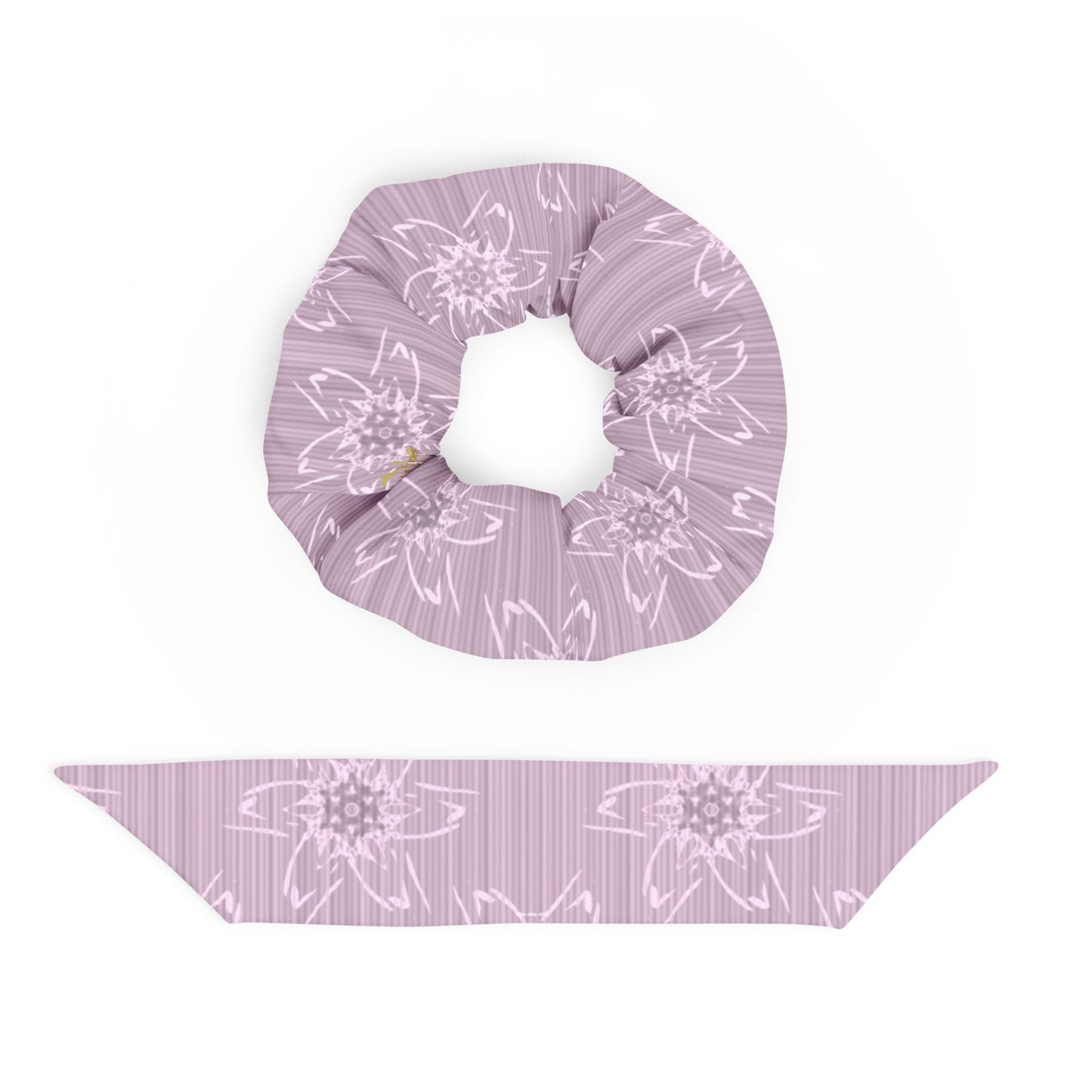 Women's Light Pink Floral Recycled Scrunchie