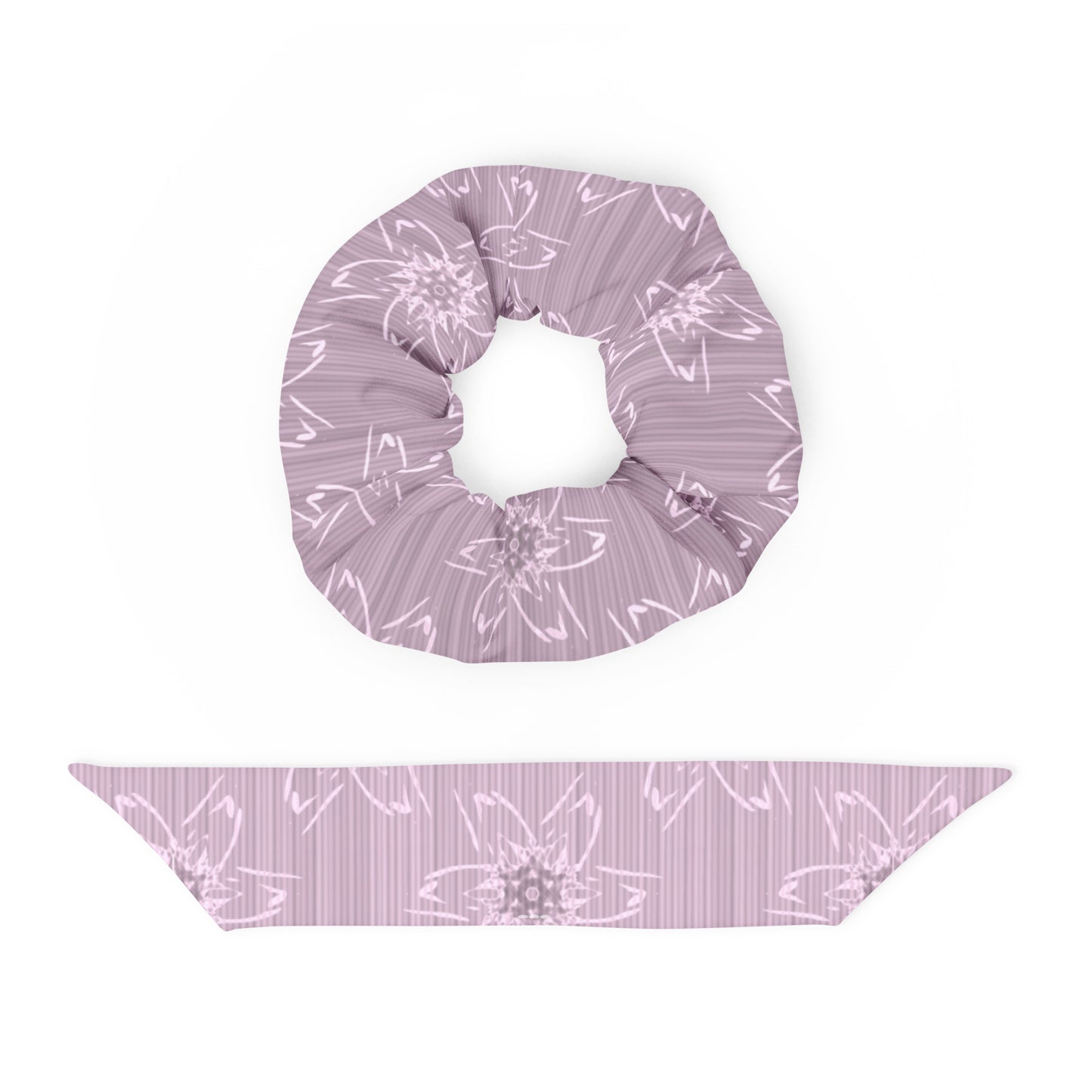 Women's Light Pink Floral Recycled Scrunchie