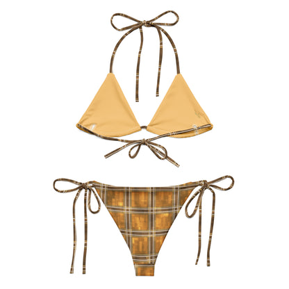 Recycled String Bikini Chardonnay Plaid