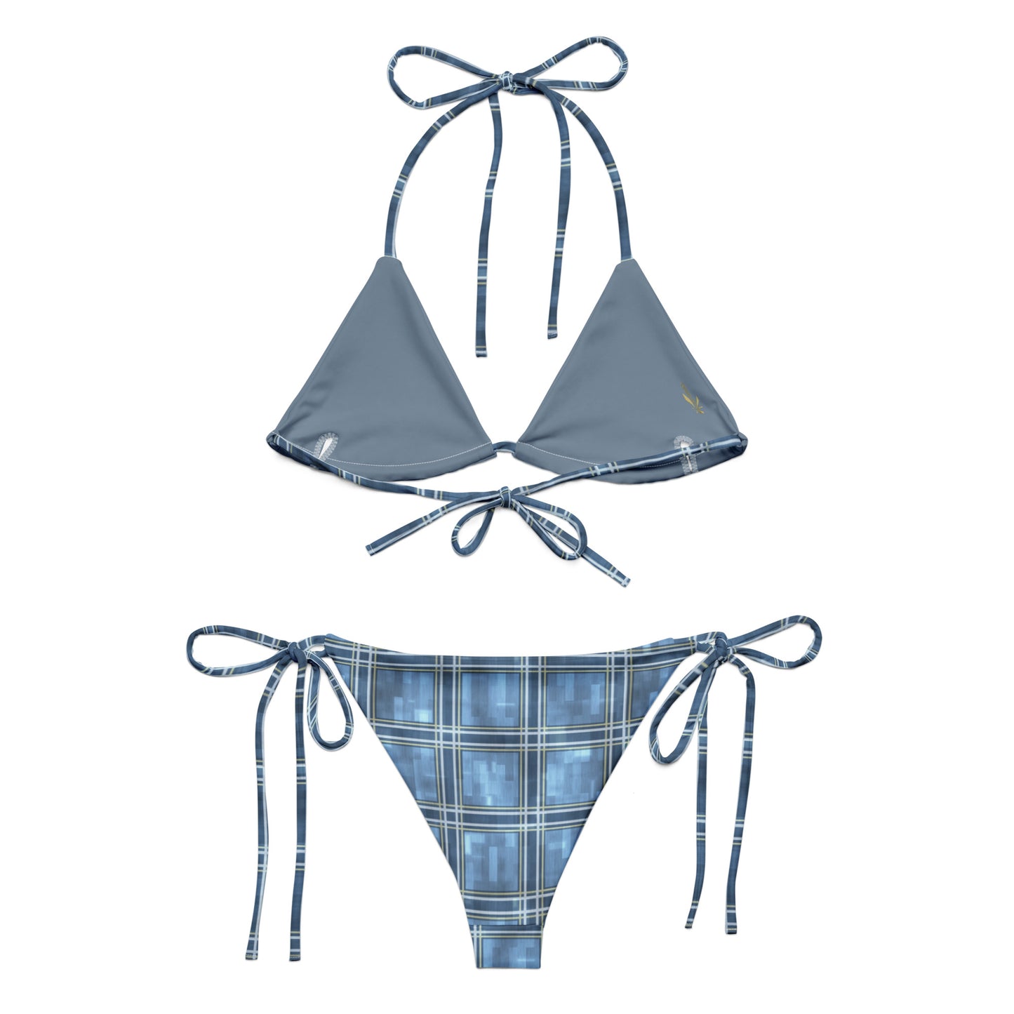 Recycled String Bikini Windward Blue Plaid