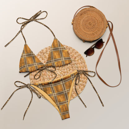 Recycled String Bikini Chardonnay Plaid