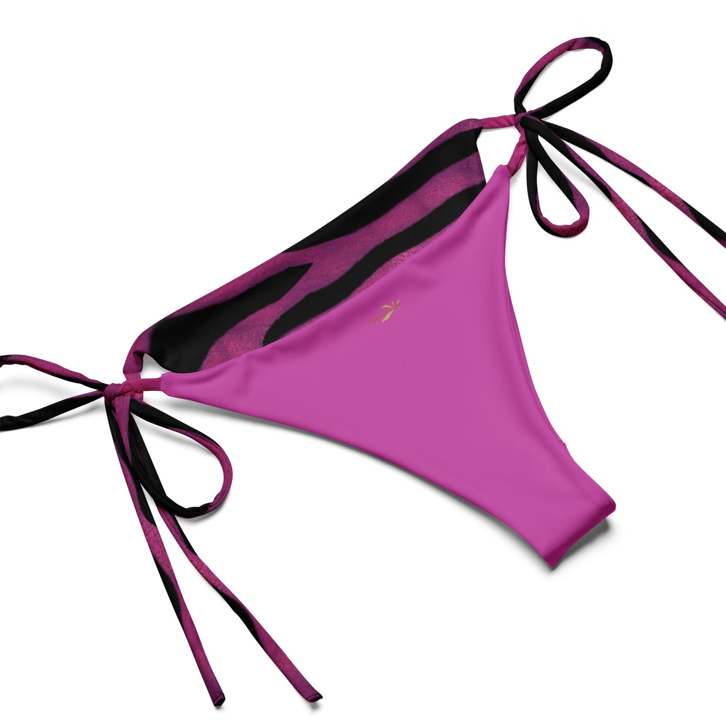 Recycled String Bikini Purple Animal Print