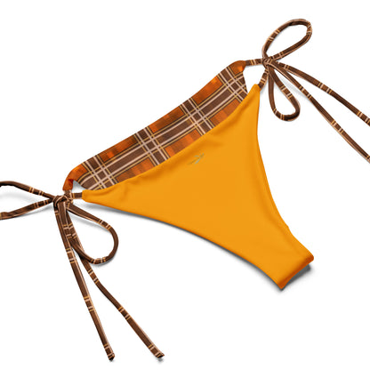 Recycled String Bikini Orange Plaid