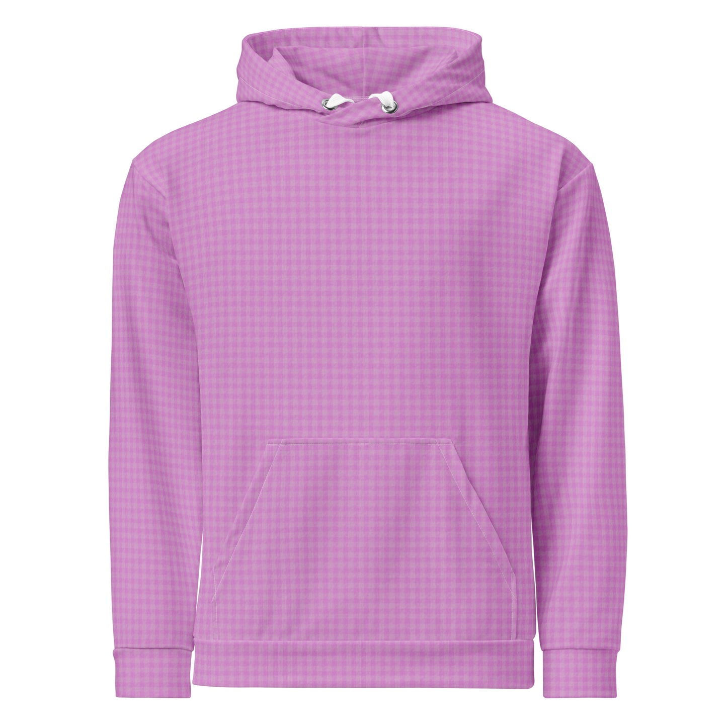 Women's Hoodie Pink Houndstooth-Gingham Mix