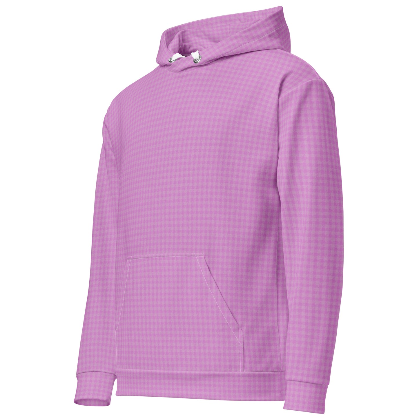 Women's Hoodie Pink Houndstooth-Gingham Mix