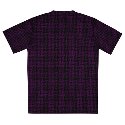 Unisex Recycled Sports Jersey Black & Purple Houndstooth-Gingham Mix