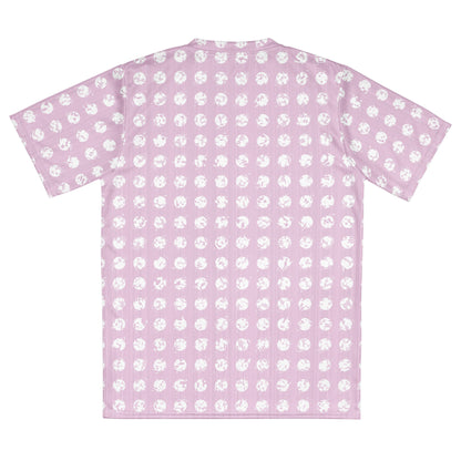 Women's White Polka Dot Pink Recycled Sports Jersey