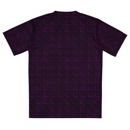 Recycled Unisex Sports Jersey Purple & Black Zig Zag Print