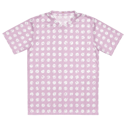 Women's White Polka Dot Pink Recycled Sports Jersey