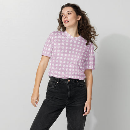 Women's White Polka Dot Pink Recycled Sports Jersey