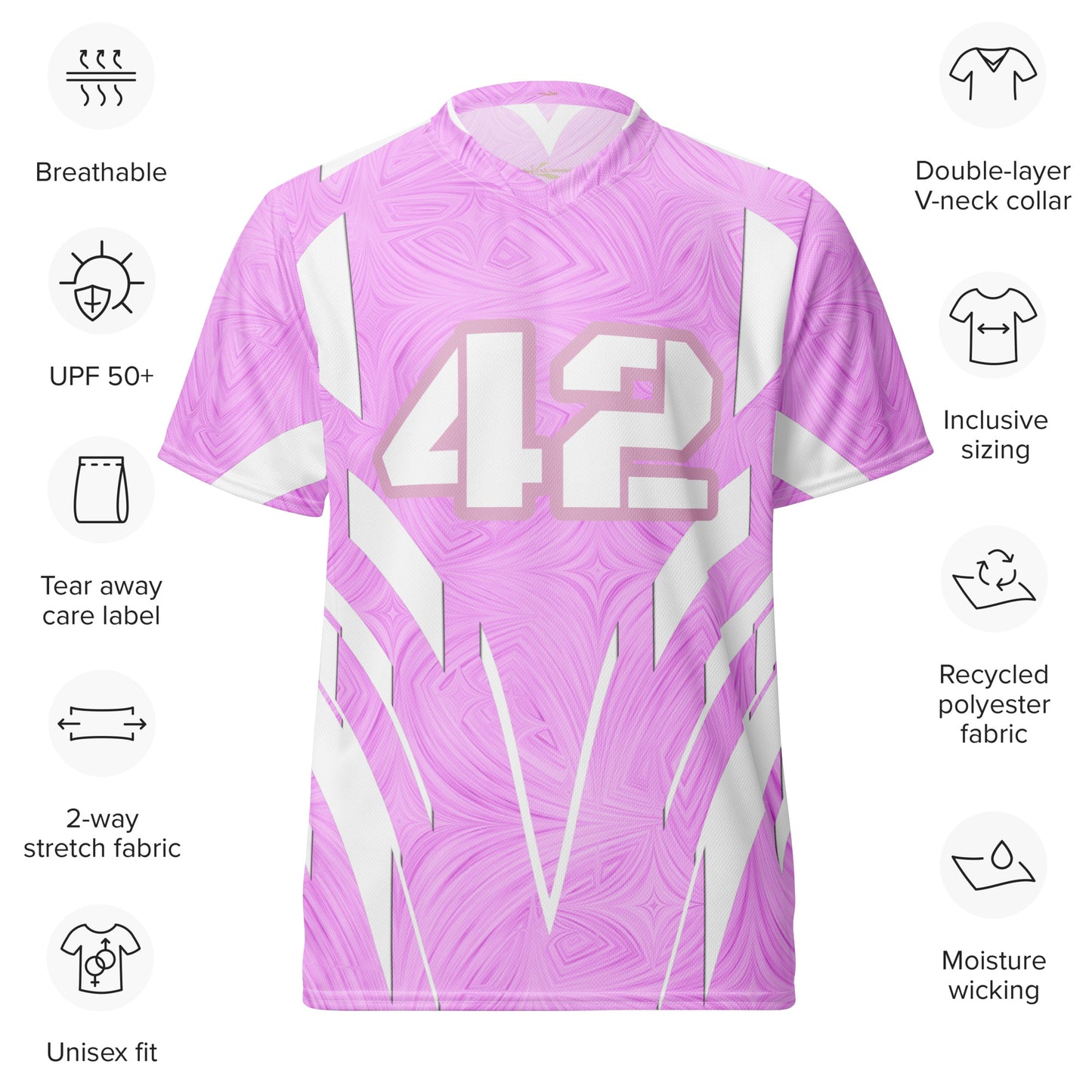 Women's Recycled Sports Jersey Pink Tie-Dye