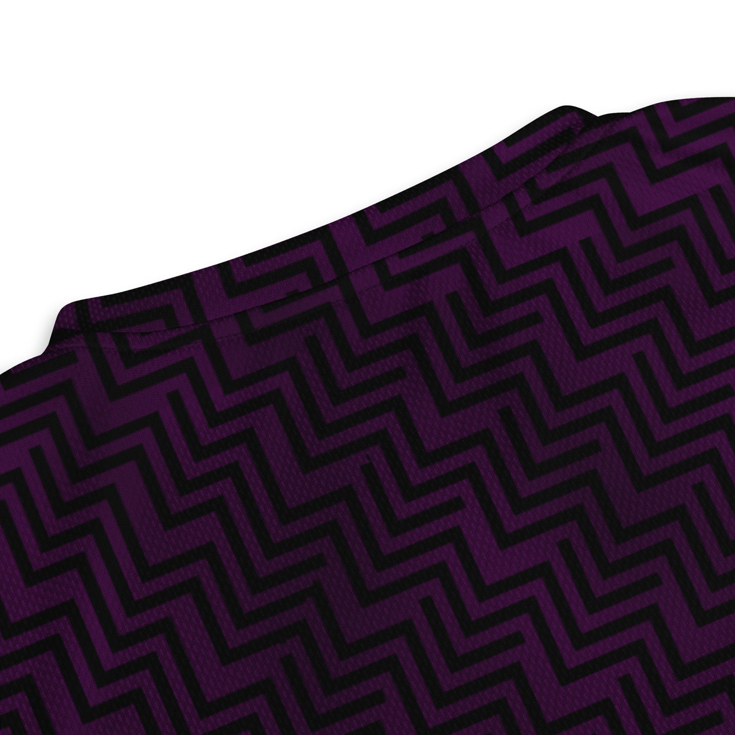 Recycled Unisex Sports Jersey Purple & Black Zig Zag Print