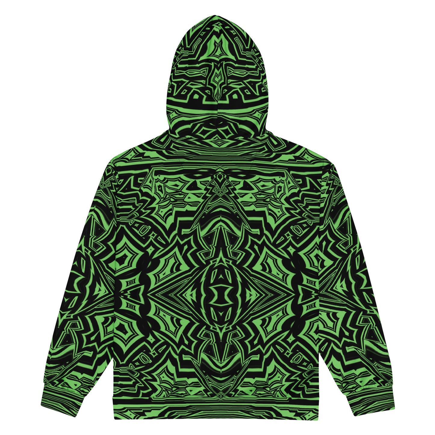 Unisex Zip Hoodie Abstract Geometric Green