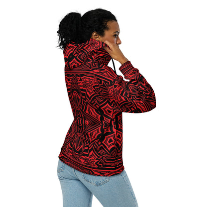 Unisex Zip Hoodie Abstract Geometric Red