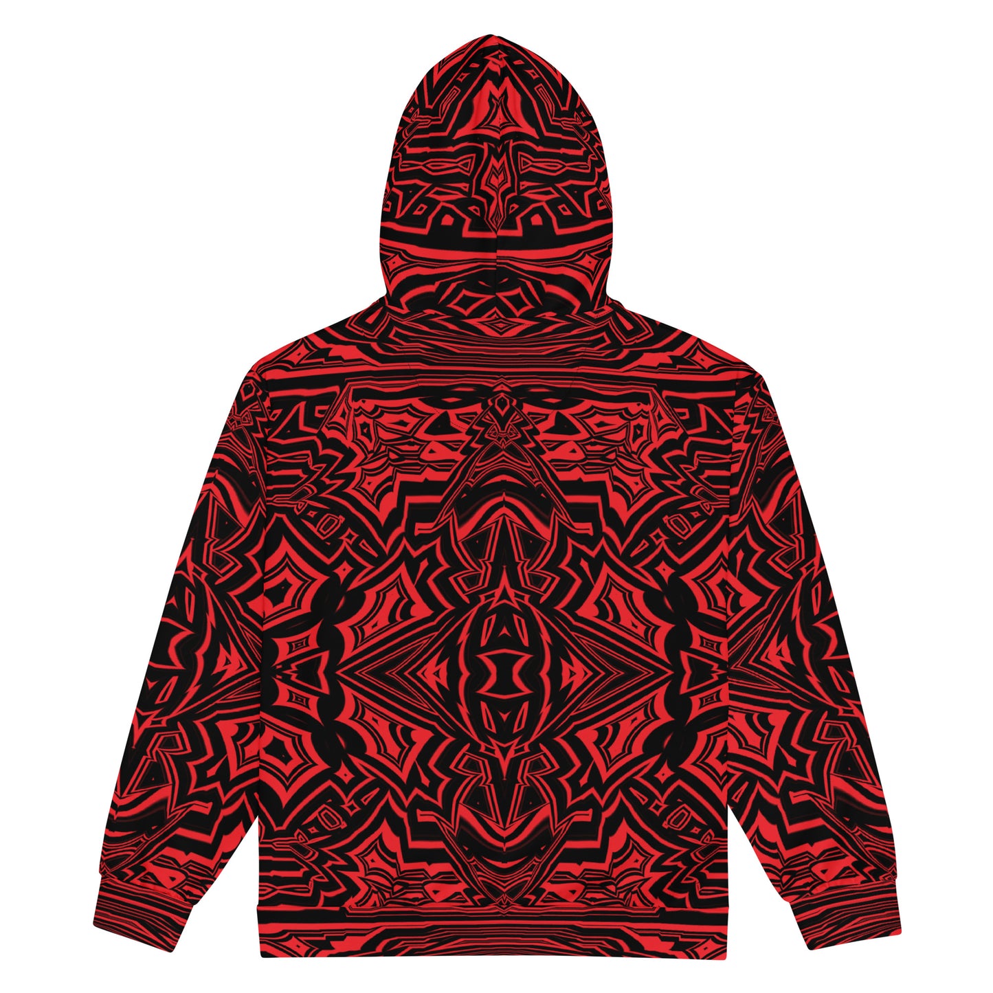 Unisex Zip Hoodie Abstract Geometric Red