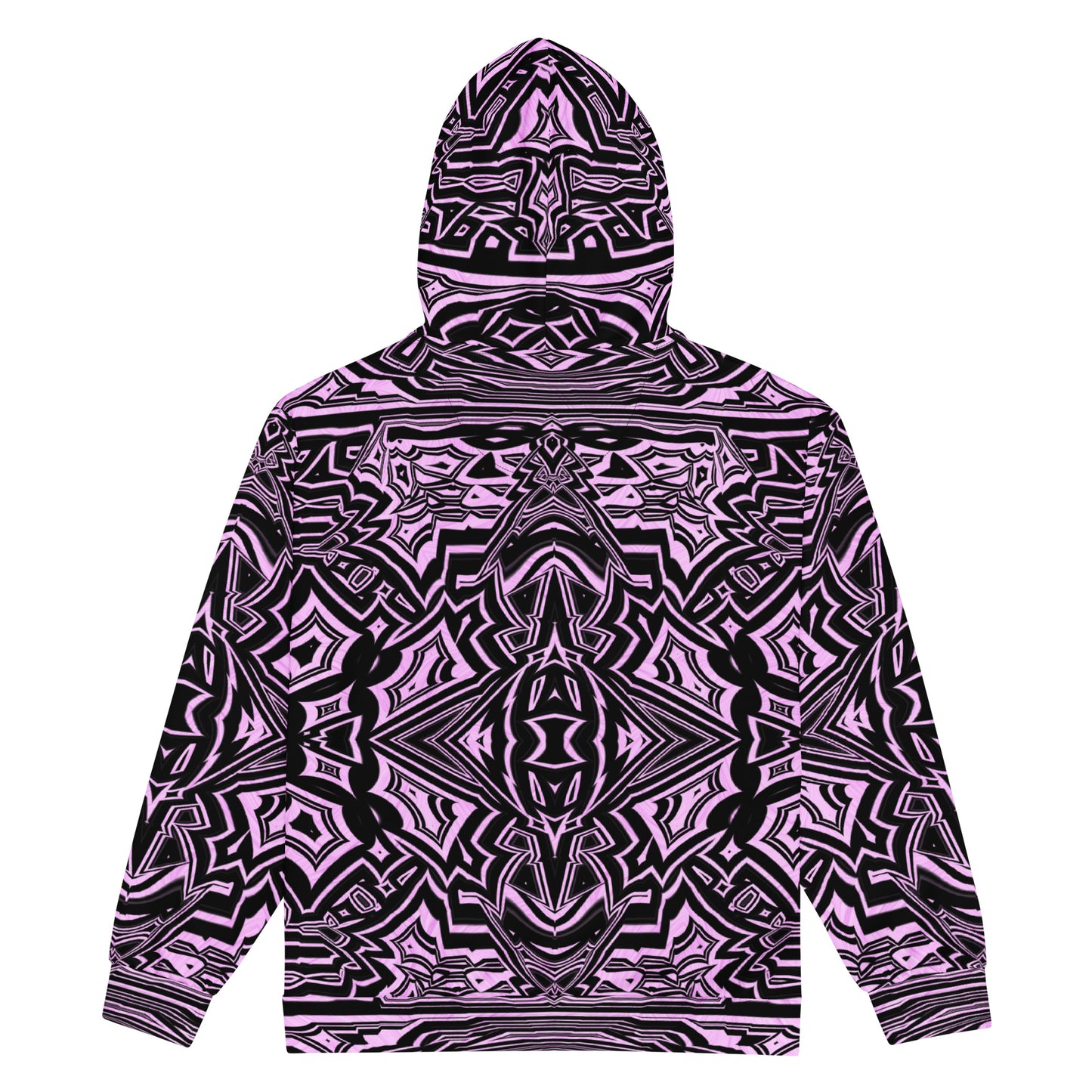 Unisex Zip Hoodie Abstract Geometric Pink