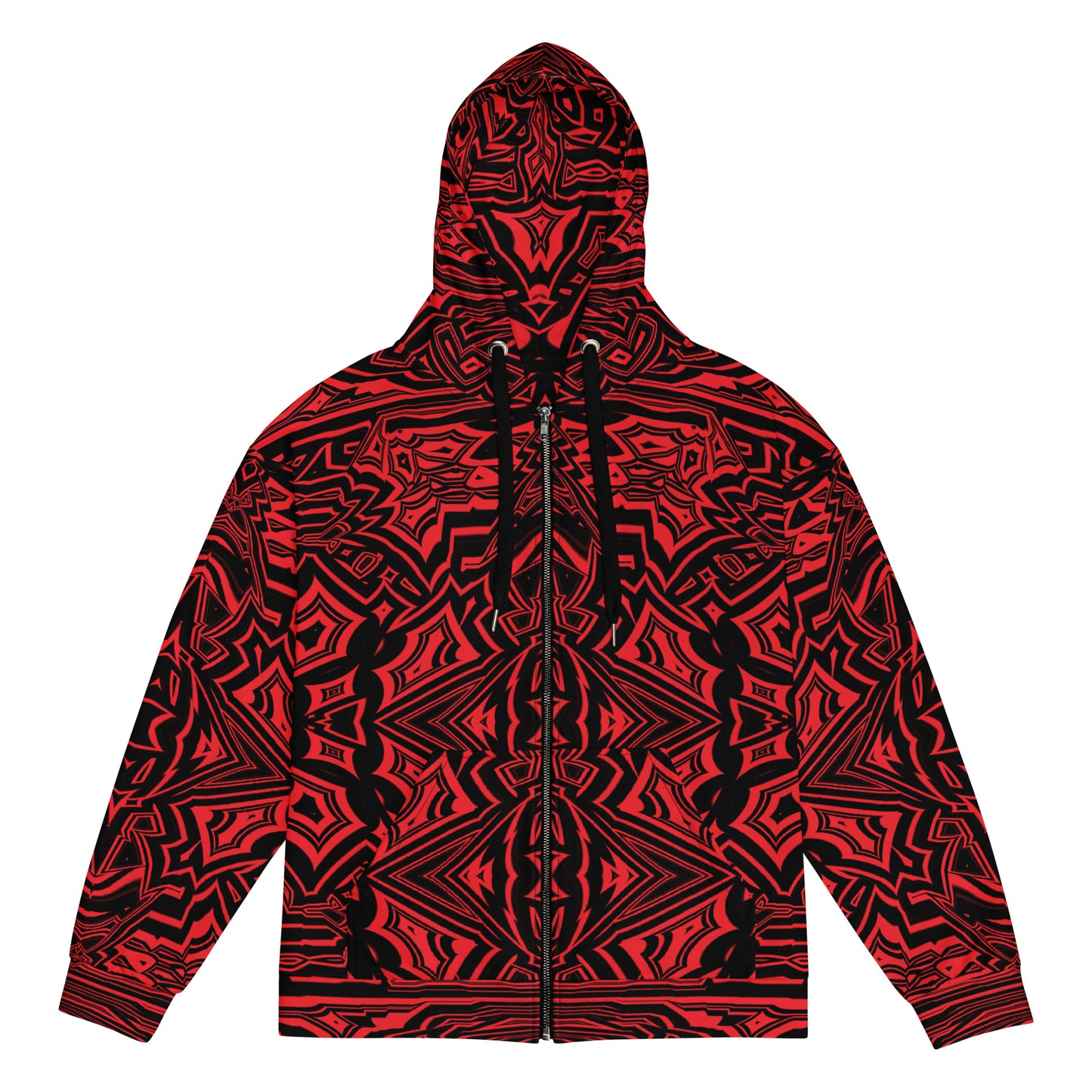 Unisex Zip Hoodie Abstract Geometric Red