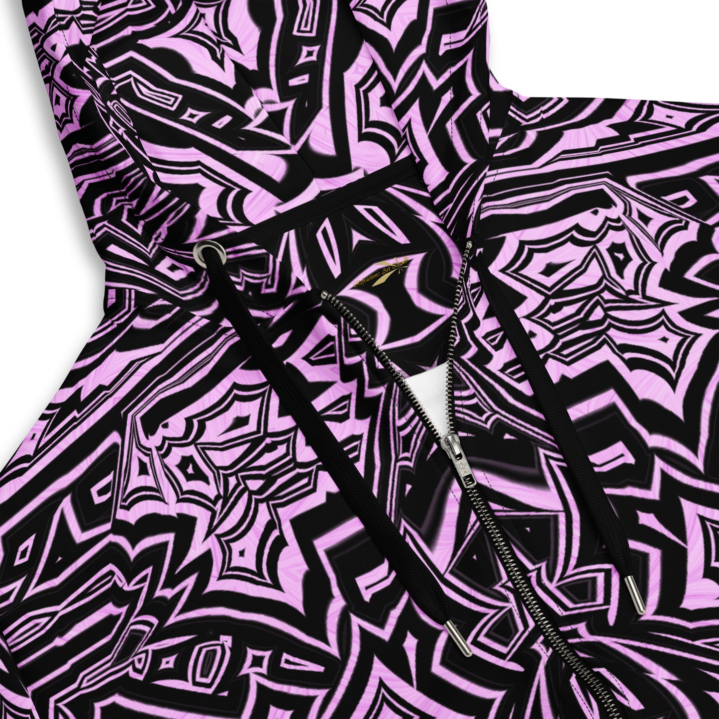 Unisex Zip Hoodie Abstract Geometric Pink