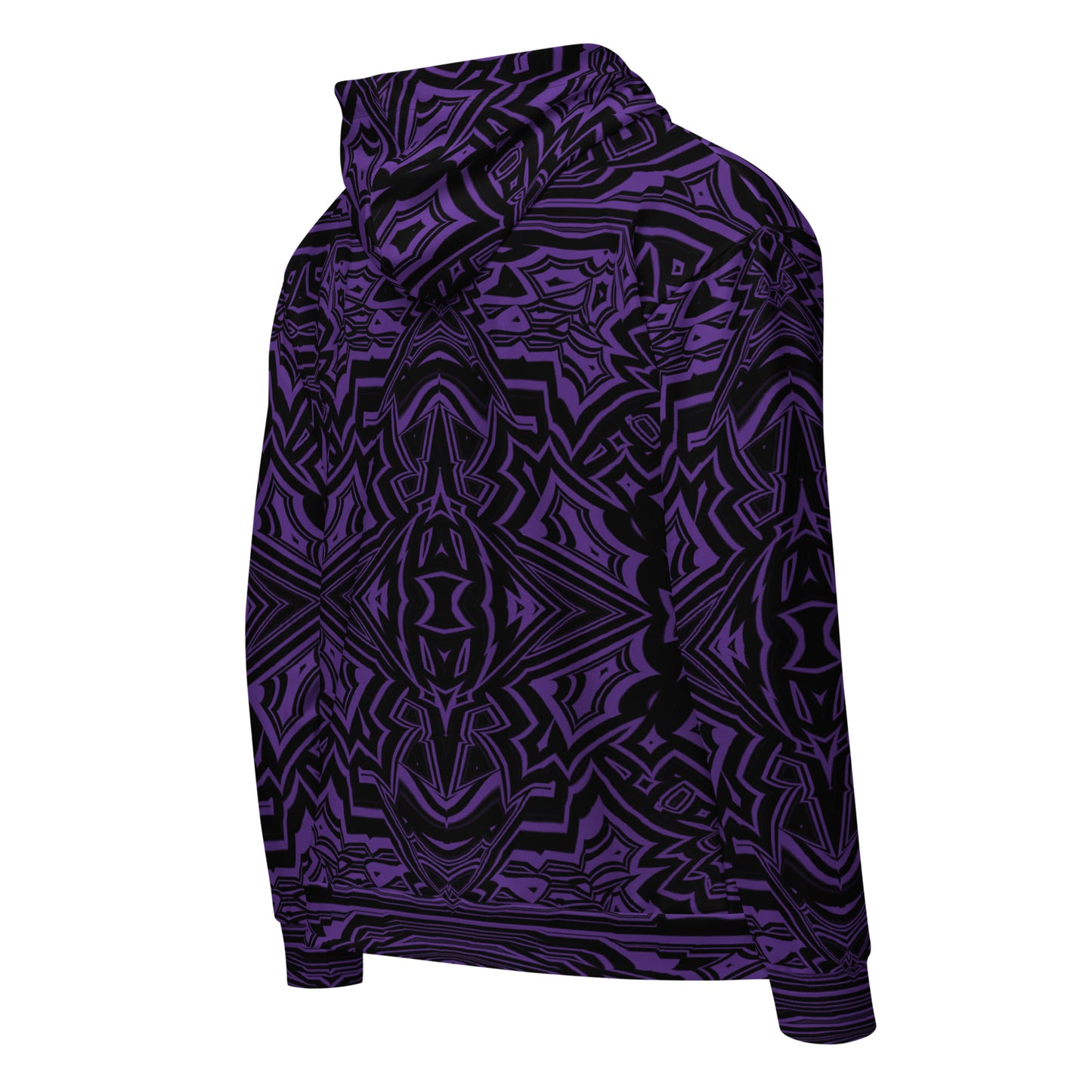 Unisex Zip Hoodie Abstract Geometric Indigo