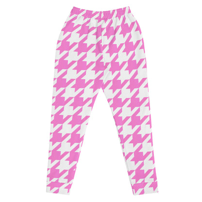 Women's Joggers Pink Houndstooth