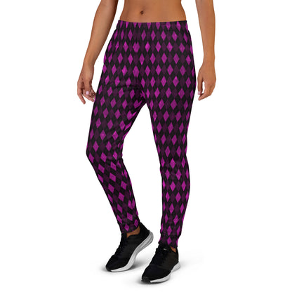 Women's Joggers Plum Argyle