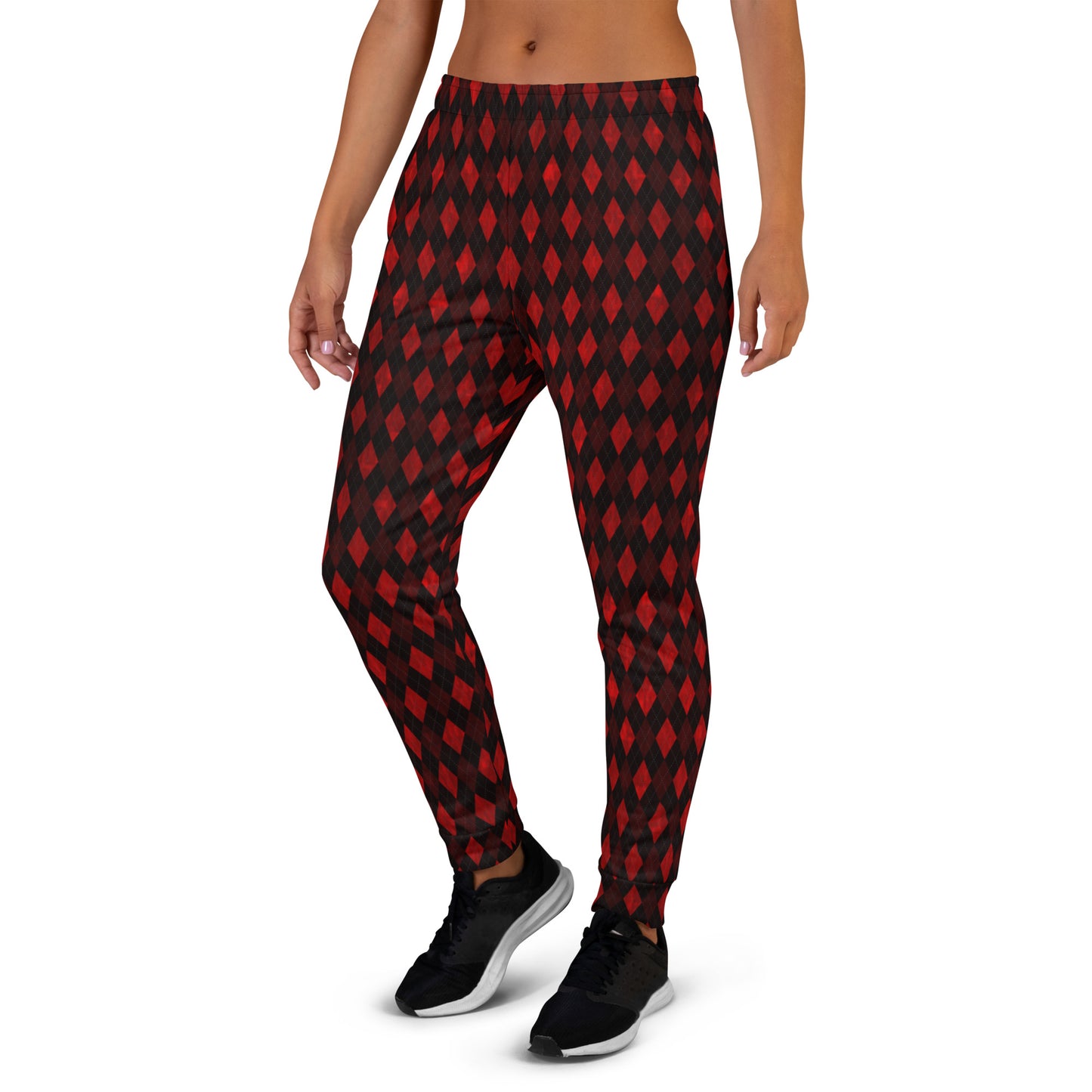 Women's Joggers Red Argyle