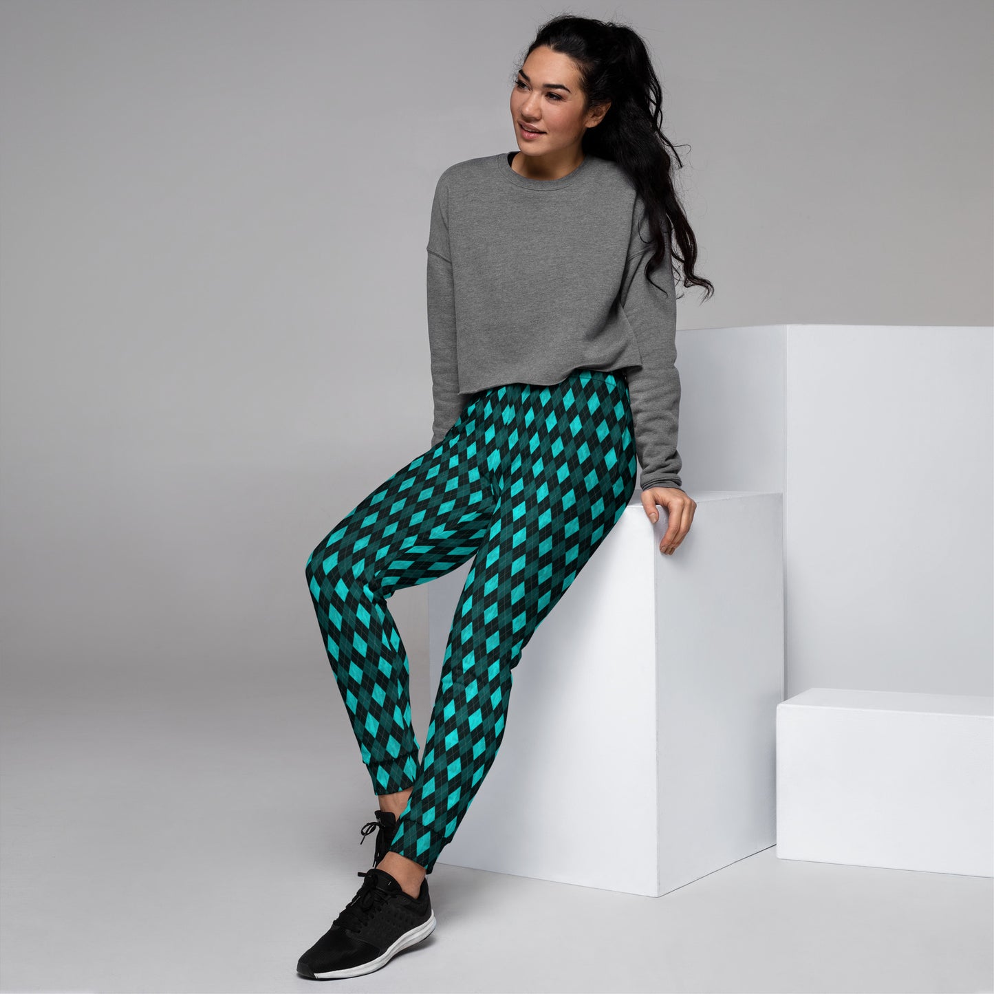 Women's Joggers Teal Argyle