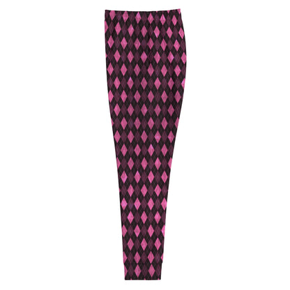 Women's Joggers Hot Pink Argyle