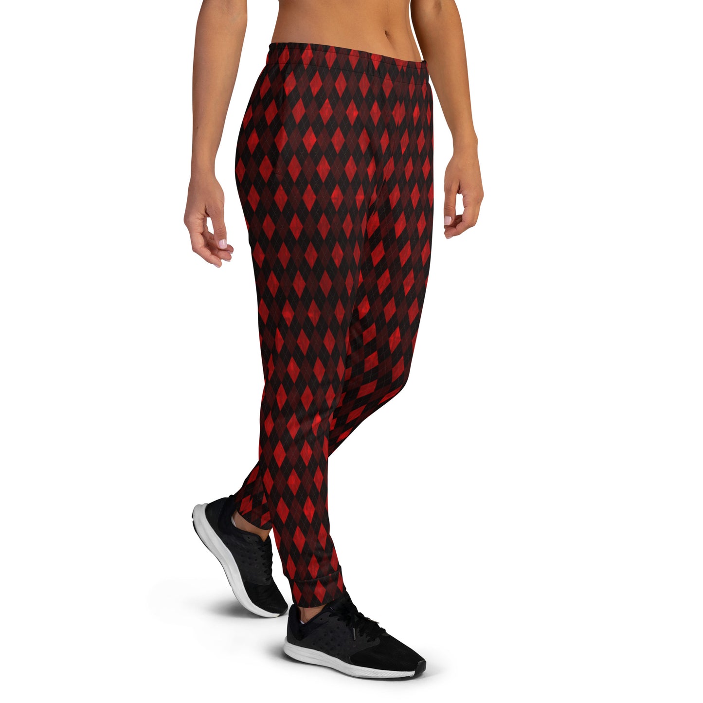 Women's Joggers Red Argyle