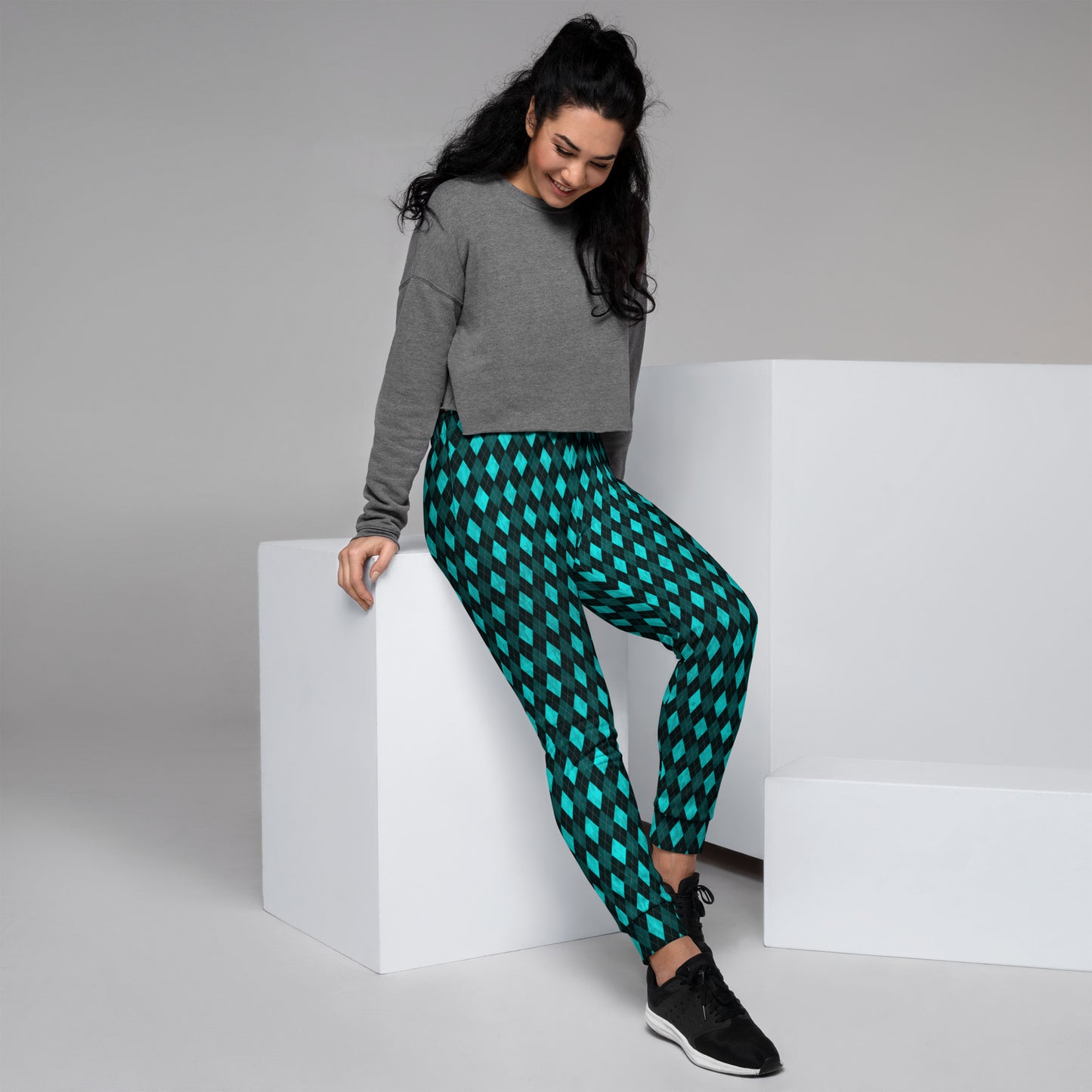 Women's Joggers Teal Argyle